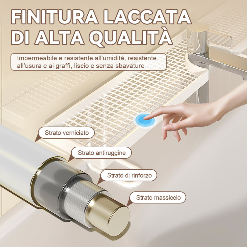 🚿Orde en elegantie op je wastafel✨Multifunctionele metalen opbergbak voor de badkamer