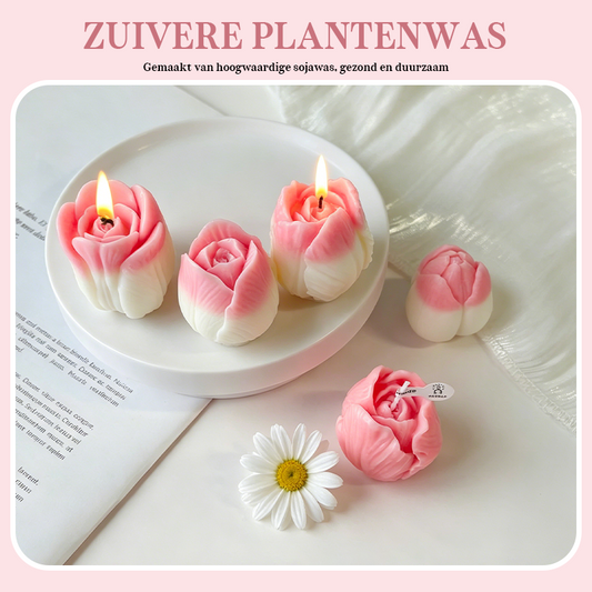 Onze kaarsen met tulpengeur geven je kamer een vrolijke en levendige uitstraling! 🌷🔥