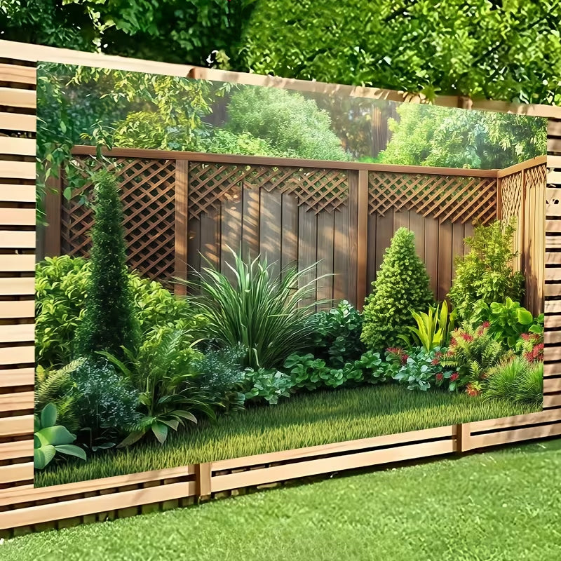 🌲🌸 Verander je achtertuin in een betoverend bos – één spandoek, eindeloze schoonheid! ✨