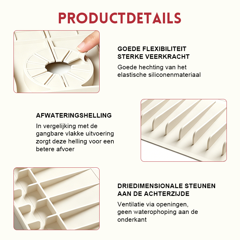 ✨Siliconen spatbeschermer en droogmat voor de kraan📉💧