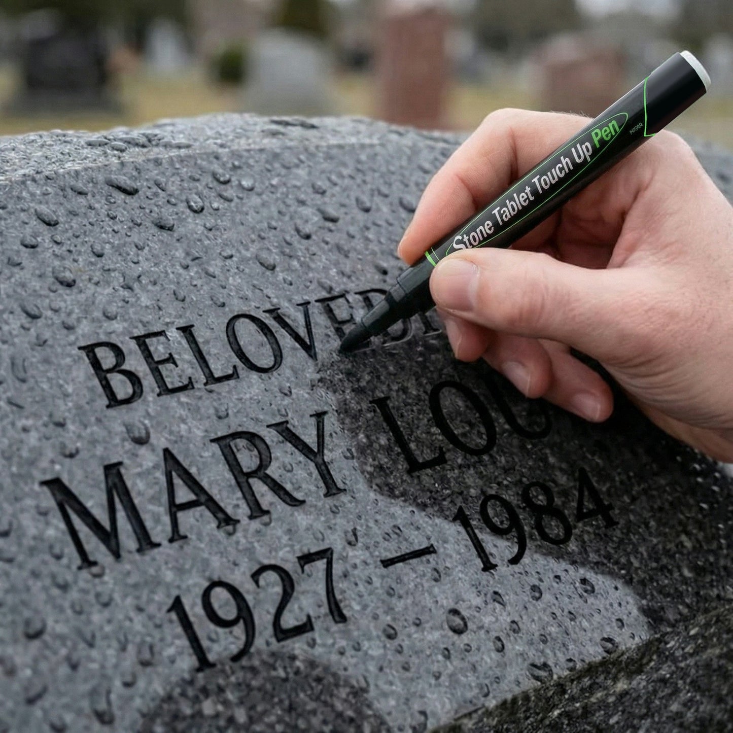 Gouden grafsteenmarker voor het herstellen van vervaagde grafopschriften 🕊️✨