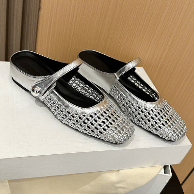 👡45% off!☁️ 2026 New Arrival! Women's Square-Toe Woven Mary Jane Mules 🎀