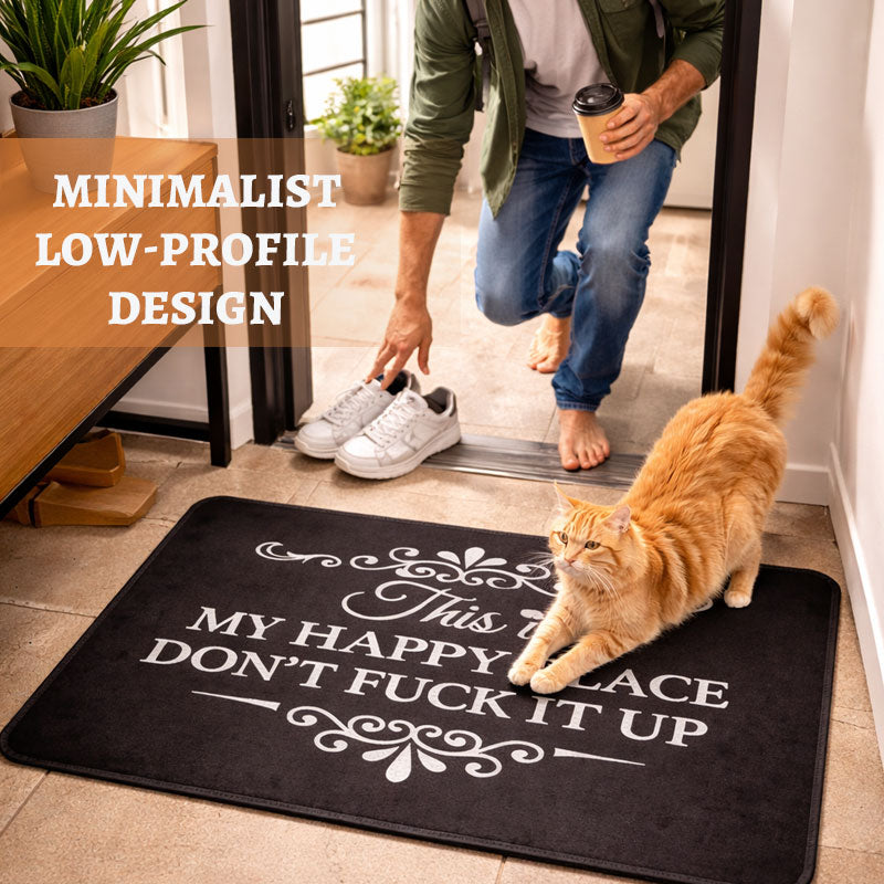 Grappig vloerkleed 👉 "Dit is mijn gelukkige plekje, verpest het niet"