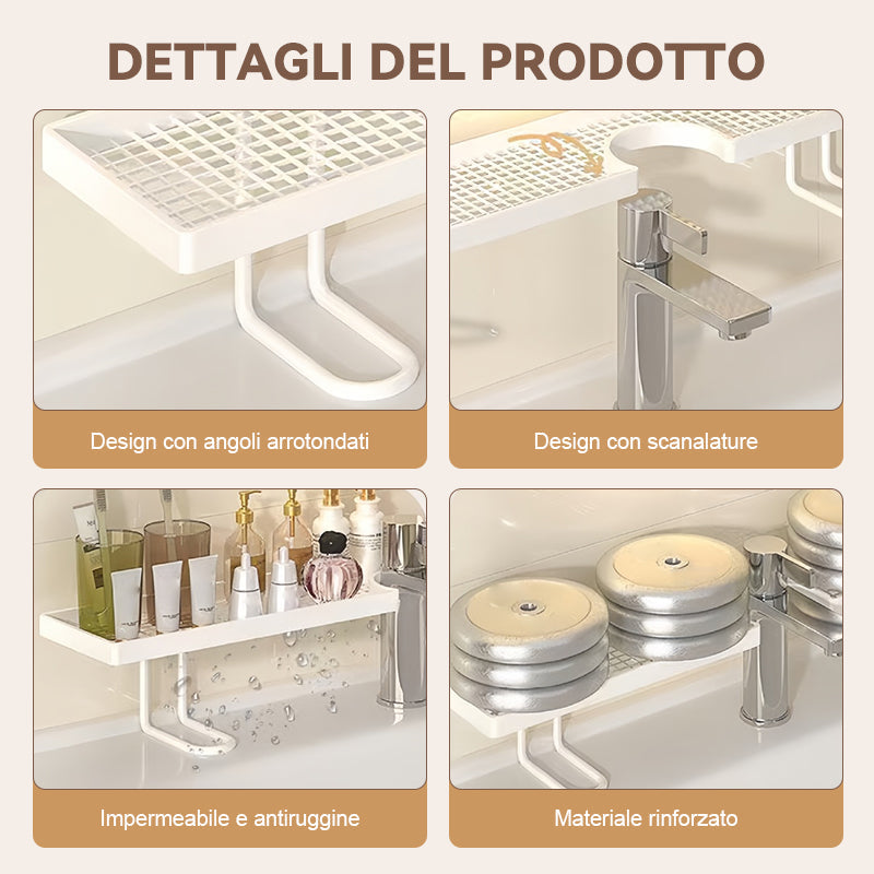 🚿Orde en elegantie op je wastafel✨Multifunctionele metalen opbergbak voor de badkamer