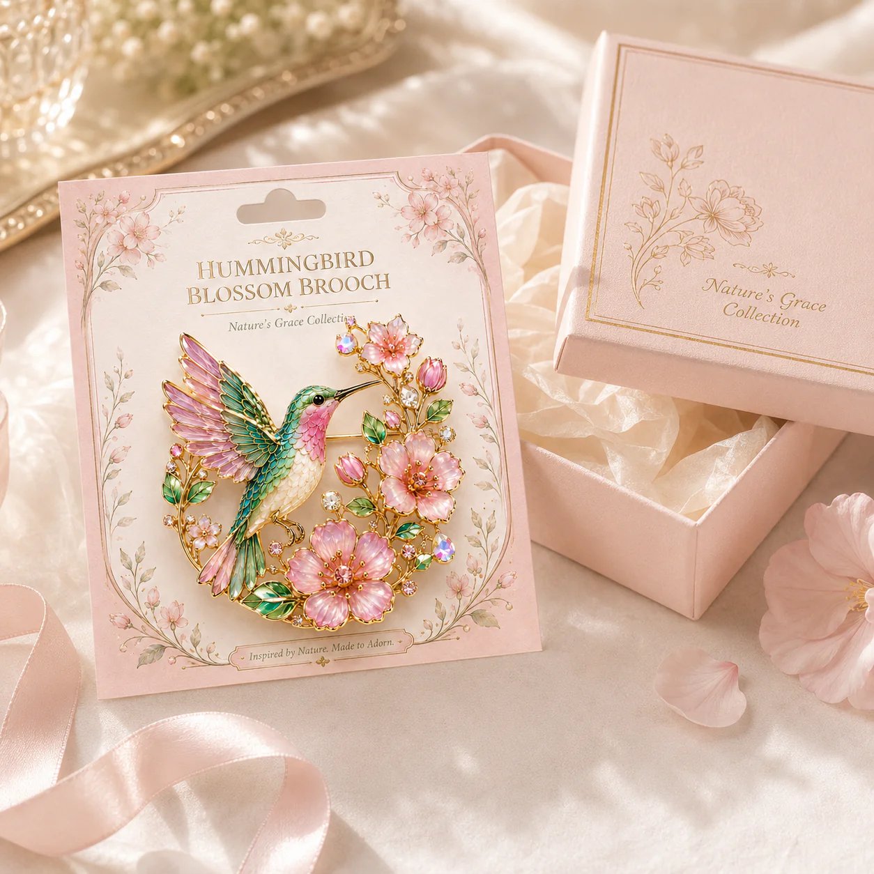 🌸Limited Edition 2026 Kolibrie Bloesem Broche – Elegant Bloemen- en Vogelspeld Sieraden Cadeau voor Vrouwen