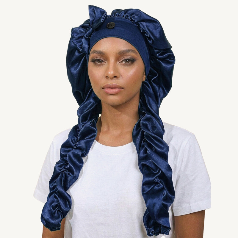 ✨Antislip nachtmuts met zijden strik voor lang haar: ❤️Ideaal om de hele nacht door te slapen