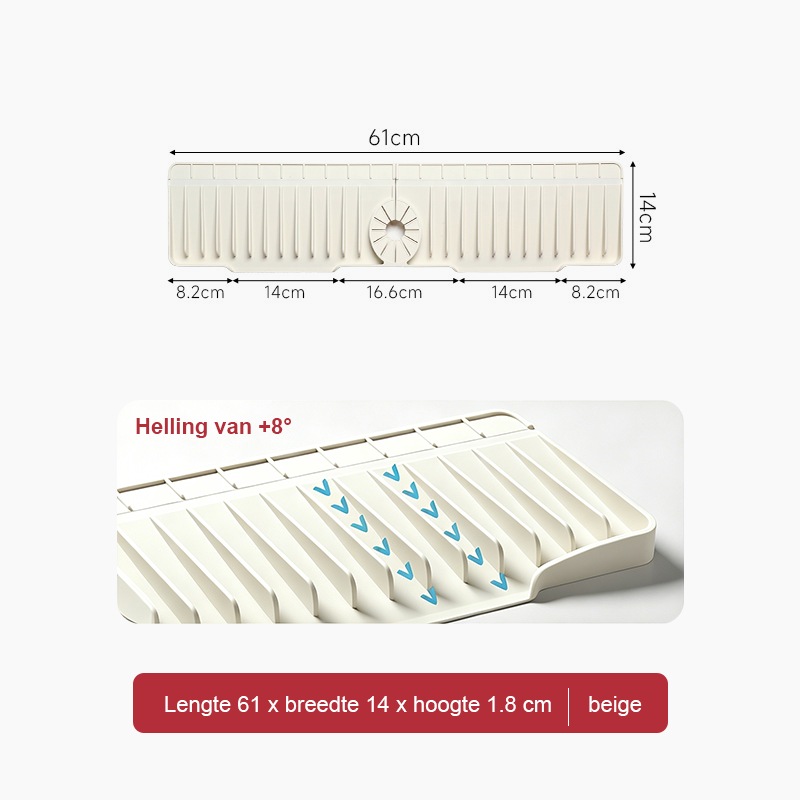 ✨Siliconen spatbeschermer en droogmat voor de kraan📉💧