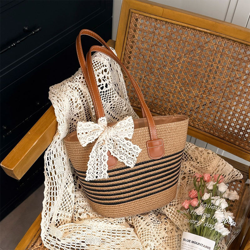 ☀️Tijdloze zomerse elegantie, natuurlijk geweven - Boho handgeweven zomertas🌊