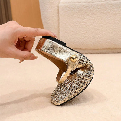 👡45% off!☁️ 2026 New Arrival! Women's Square-Toe Woven Mary Jane Mules 🎀
