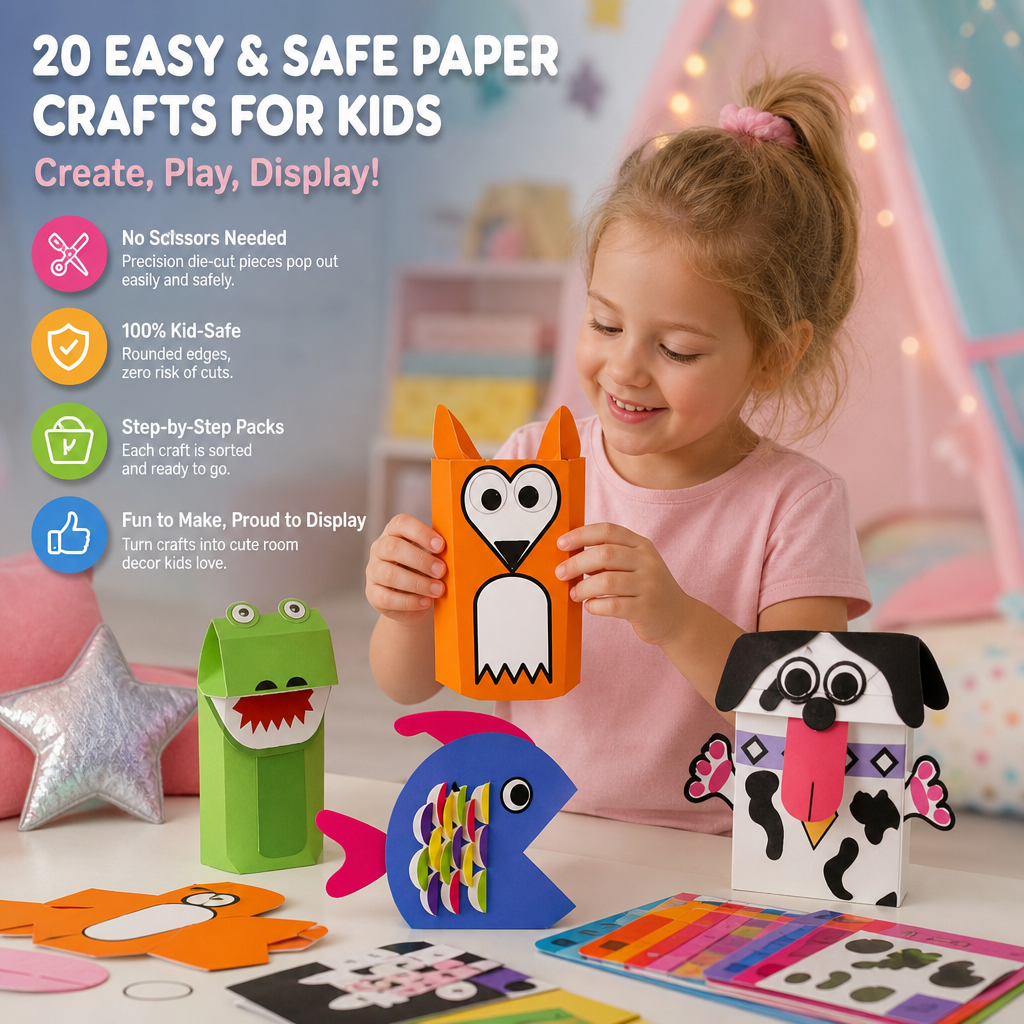 📱 Schermtijd ➡️ Creatieve tijd!--Knutselen in een doos: een eenvoudige knutselset van papier voor kinderen
