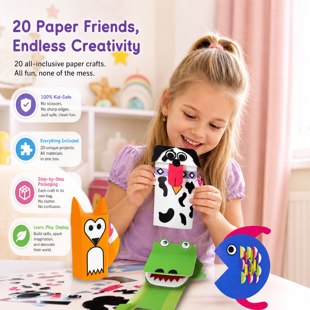 📱 Schermtijd ➡️ Creatieve tijd!--Knutselen in een doos: een eenvoudige knutselset van papier voor kinderen