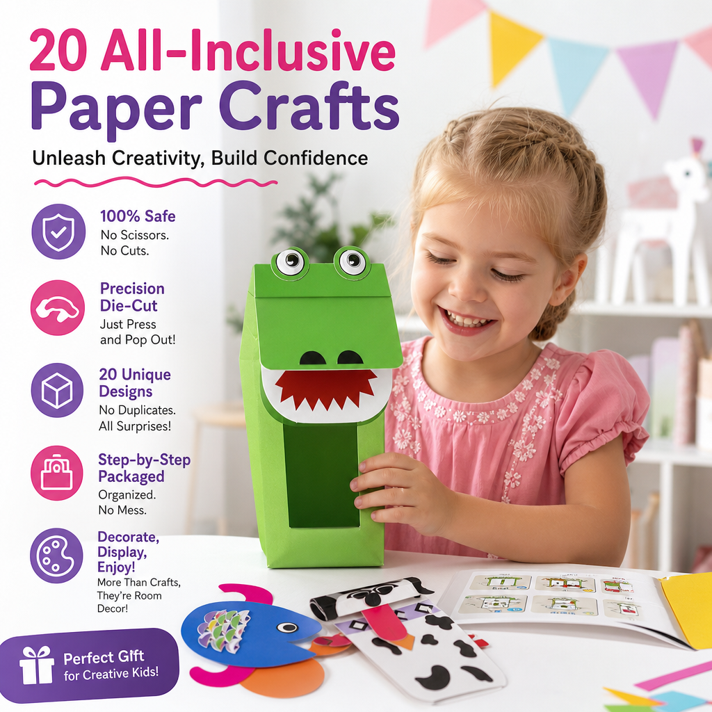 📱 Schermtijd ➡️ Creatieve tijd!--Knutselen in een doos: een eenvoudige knutselset van papier voor kinderen