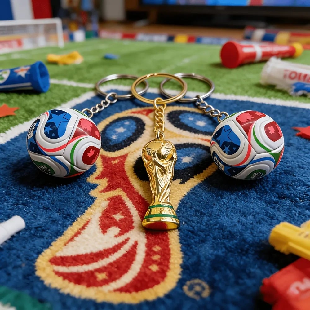 🏆 Sleutelhanger WK 2026: limited edition trofee & voetbal – een cadeau voor fans!