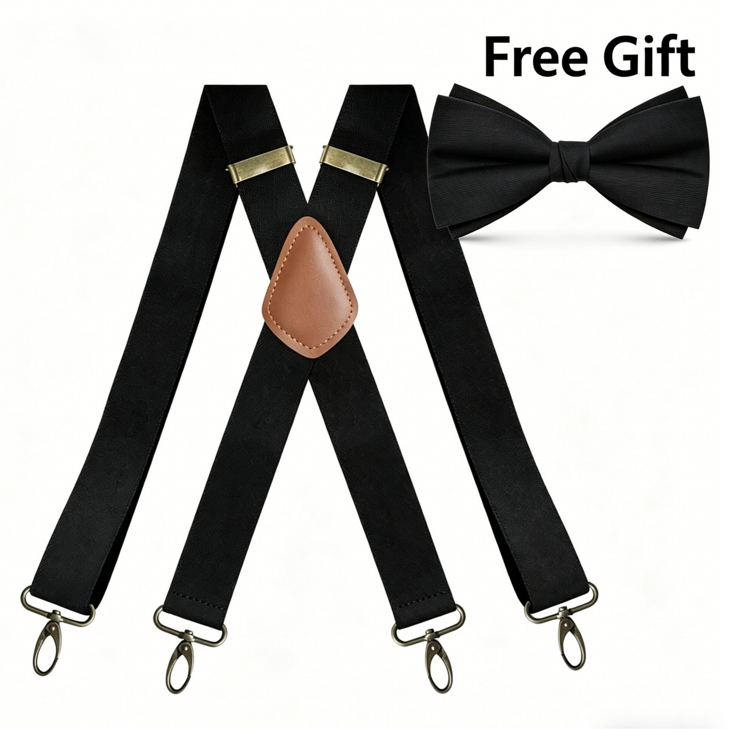 🎁 HERENSET: Vintage X-bretels met GRATIS zwarte vlinderdas (alleen vandaag!) ✨