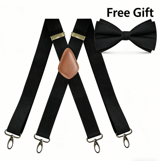 🎁 HERENSET: Vintage X-bretels met GRATIS zwarte vlinderdas (alleen vandaag!) ✨