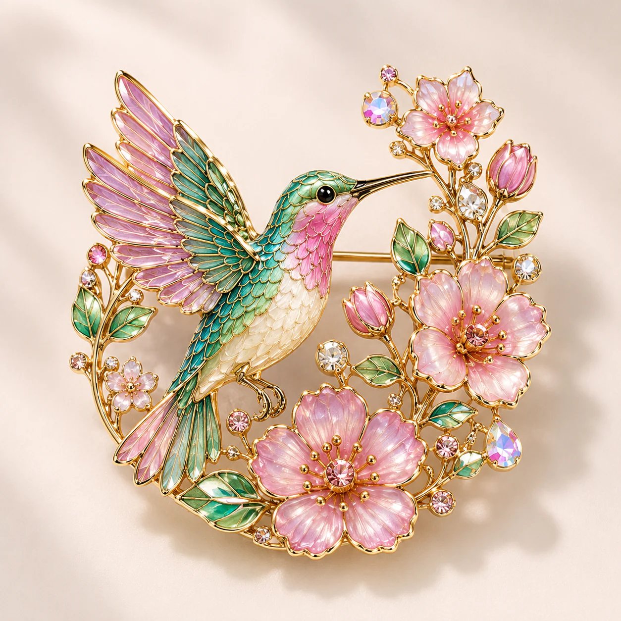 🌸Limited Edition 2026 Kolibrie Bloesem Broche – Elegant Bloemen- en Vogelspeld Sieraden Cadeau voor Vrouwen