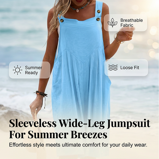 Mouwloze Jumpsuit met Brede Pijpen – Jouw zomerse bries in stijl! ☀️🌬️