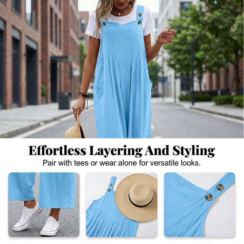 Mouwloze Jumpsuit met Brede Pijpen – Jouw zomerse bries in stijl! ☀️🌬️