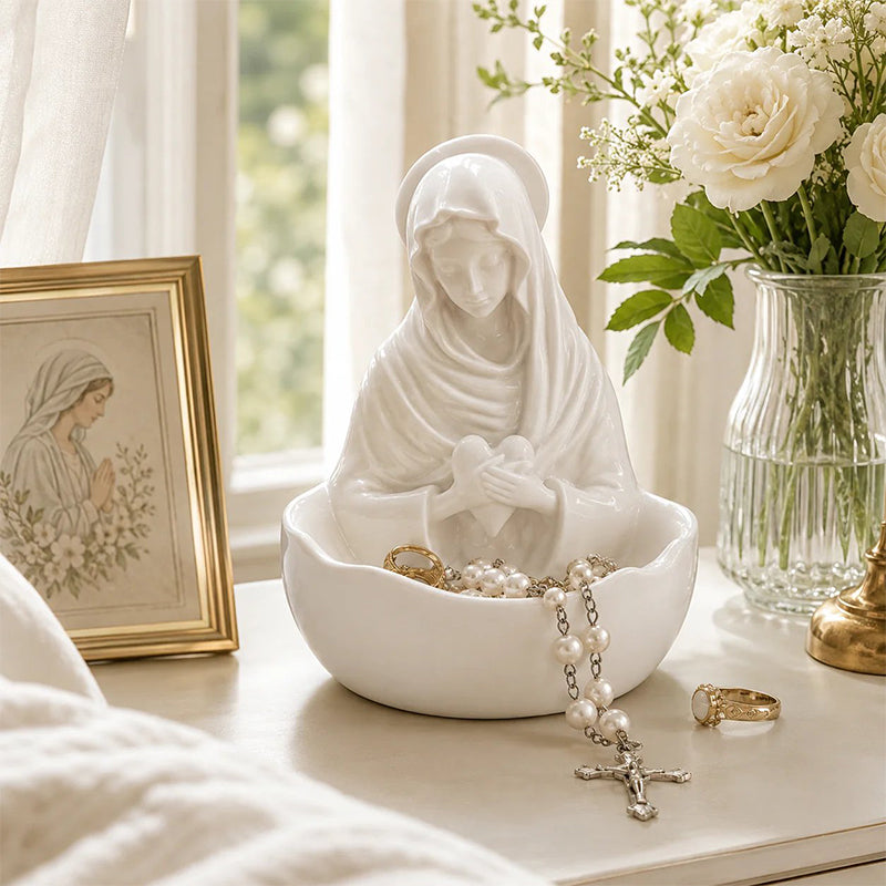 ✨🏛 Sieradenbakje van hoogwaardig hars voor op je bureau: een elegant wit opbergbakje voor je kaptafel! ✨🧕