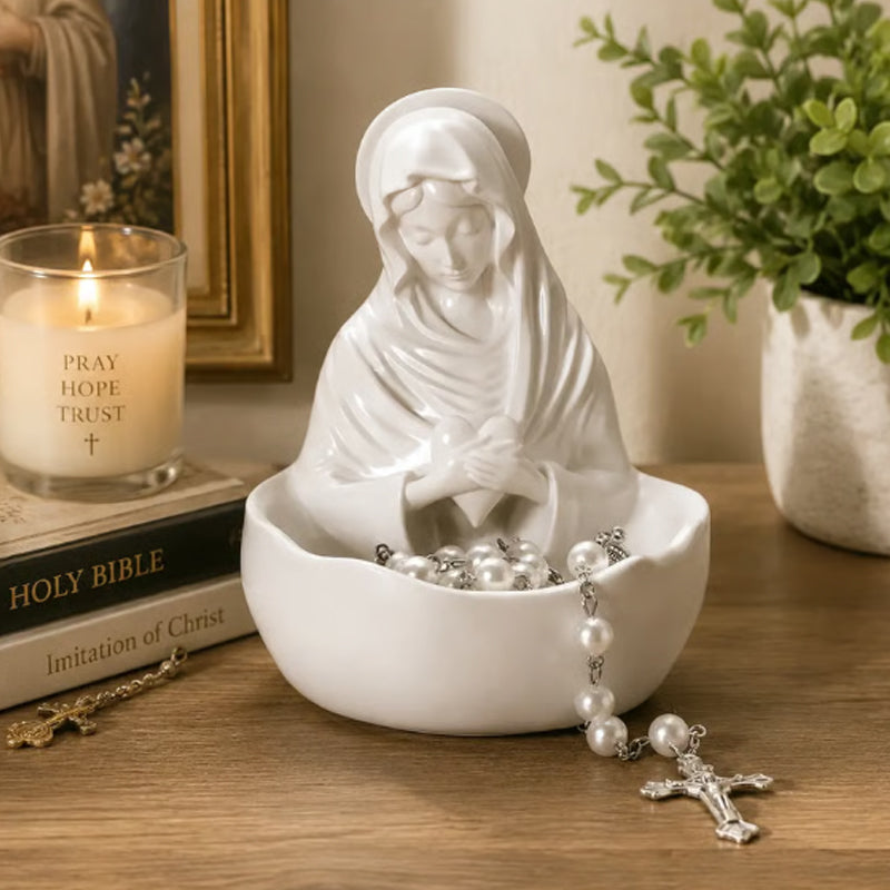 ✨🏛 Sieradenbakje van hoogwaardig hars voor op je bureau: een elegant wit opbergbakje voor je kaptafel! ✨🧕